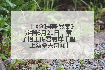 《酱园弄·悬案》定档6月21日，章子怡王传君易烊千玺上演杀夫奇闻