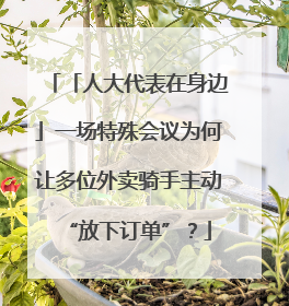 「人大代表在身边」一场特殊会议为何让多位外卖骑手主动“放下订单”？