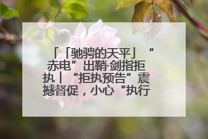 「驰骋的天平」“赤电”出鞘·剑指拒执︱“拒执预告”震撼督促，小心“执行”变“执刑”