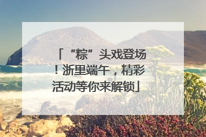“粽”头戏登场！浙里端午，精彩活动等你来解锁