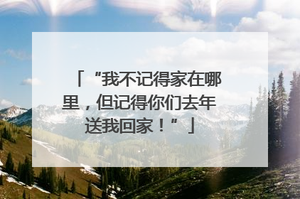 “我不记得家在哪里，但记得你们去年送我回家！”
