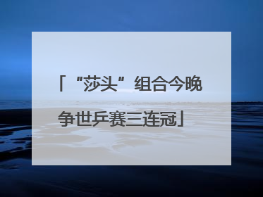 “莎头”组合今晚争世乒赛三连冠