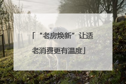 “老房焕新”让适老消费更有温度