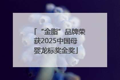 “金脂”品牌荣获2025中国母婴龙标奖金奖