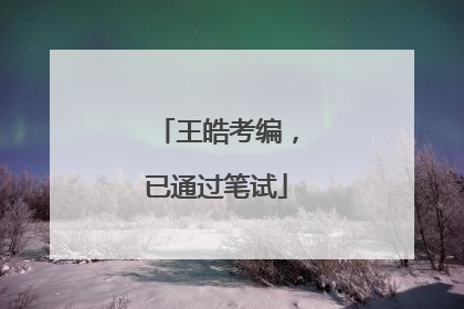 王皓考编，已通过笔试