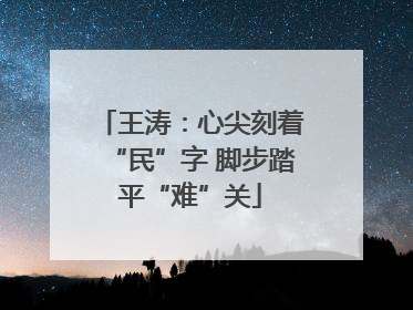 王涛：心尖刻着“民”字 脚步踏平“难”关