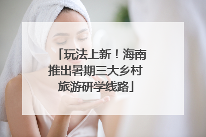 玩法上新！海南推出暑期三大乡村旅游研学线路