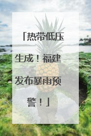 热带低压生成！福建发布暴雨预警！
