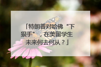 特朗普对哈佛“下狠手”，在美留学生未来何去何从？