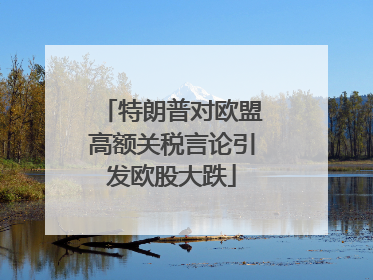 特朗普对欧盟高额关税言论引发欧股大跌