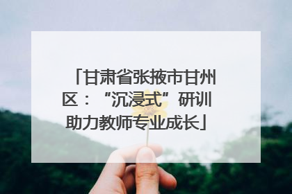 甘肃省张掖市甘州区：“沉浸式”研训助力教师专业成长