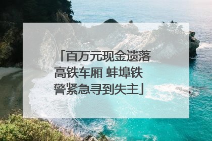 百万元现金遗落高铁车厢 蚌埠铁警紧急寻到失主