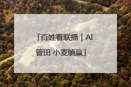 百姓看联播｜AI管田 小麦躺赢