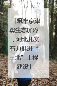 筑牢京津冀生态屏障，河北扎实有力推进“三北”工程建设