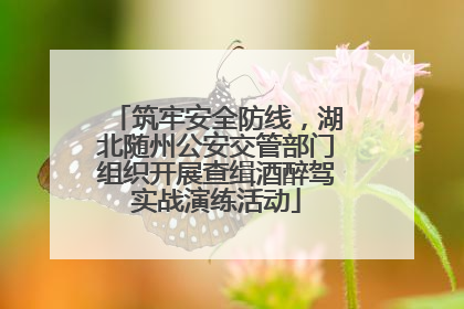 筑牢安全防线，湖北随州公安交管部门组织开展查缉酒醉驾实战演练活动