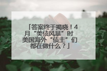 答案终于揭晓！4月“美债风暴”时 美国海外“债主”们都在做什么？