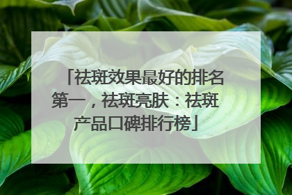 祛斑效果最好的排名第一，祛斑亮肤：祛斑产品口碑排行榜