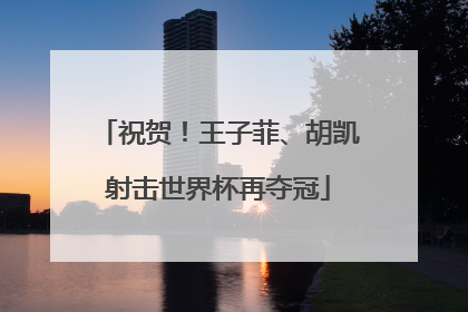 祝贺！王子菲、胡凯射击世界杯再夺冠