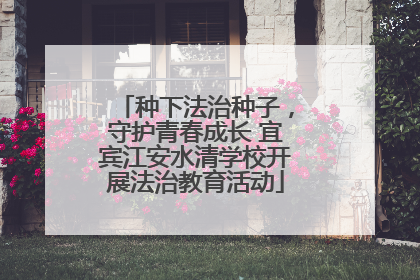 种下法治种子，守护青春成长 宜宾江安水清学校开展法治教育活动