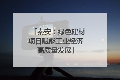 秦安：绿色建材项目赋能工业经济高质量发展