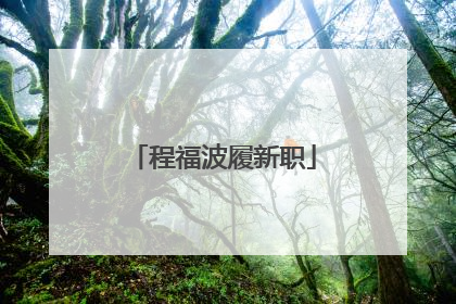 程福波履新职