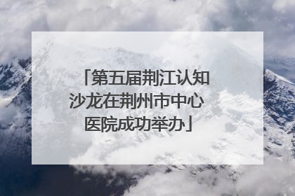 第五届荆江认知沙龙在荆州市中心医院成功举办