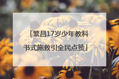 繁昌17岁少年教科书式施救引全民点赞