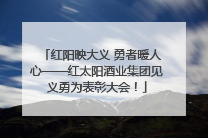 红阳映大义 勇者暖人心——红太阳酒业集团见义勇为表彰大会！