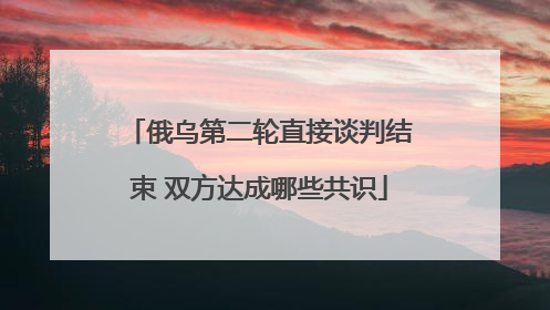 俄乌第二轮直接谈判结束 双方达成哪些共识