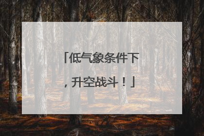 低气象条件下，升空战斗！