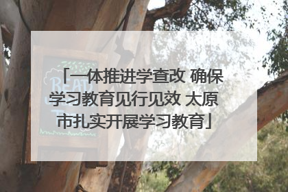 一体推进学查改 确保学习教育见行见效 太原市扎实开展学习教育