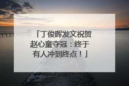 丁俊晖发文祝贺赵心童夺冠：终于有人冲到终点！
