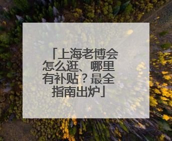 上海老博会怎么逛、哪里有补贴？最全指南出炉