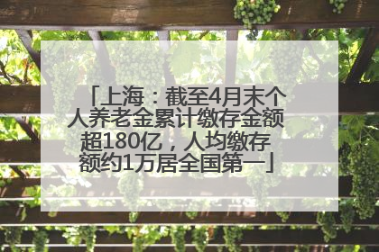 上海：截至4月末个人养老金累计缴存金额超180亿，人均缴存额约1万居全国第一