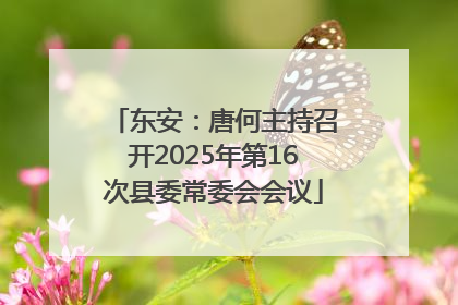 东安：唐何主持召开2025年第16次县委常委会会议