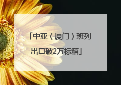中亚（厦门）班列出口破2万标箱