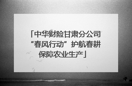 中华财险甘肃分公司“春风行动”护航春耕 保障农业生产