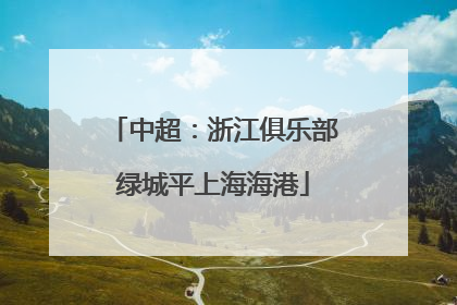 中超：浙江俱乐部绿城平上海海港