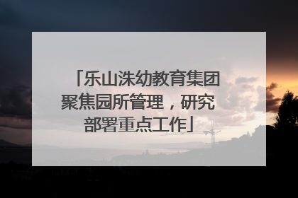 乐山洙幼教育集团聚焦园所管理，研究部署重点工作