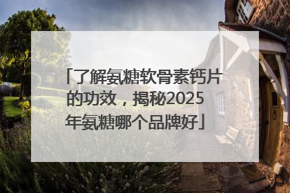 了解氨糖软骨素钙片的功效，揭秘2025年氨糖哪个品牌好