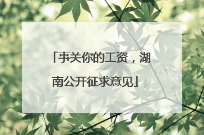 事关你的工资，湖南公开征求意见