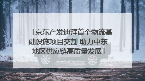 京东产发迪拜首个物流基础设施项目交割 助力中东地区供应链高质量发展