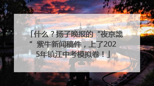 什么？扬子晚报的“夜京畿”紫牛新闻稿件，上了2025年镇江中考模拟卷！