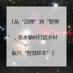 从“治理”到“智理”，圣水塘村打造乡村振兴“智慧样本”