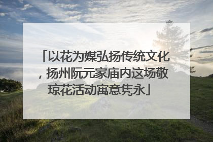 以花为媒弘扬传统文化，扬州阮元家庙内这场敬琼花活动寓意隽永
