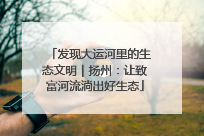 发现大运河里的生态文明｜扬州：让致富河流淌出好生态