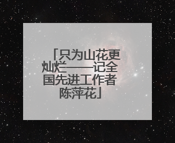 只为山花更灿烂——记全国先进工作者陈萍花