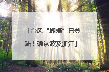 台风“蝴蝶”已登陆！确认波及浙江