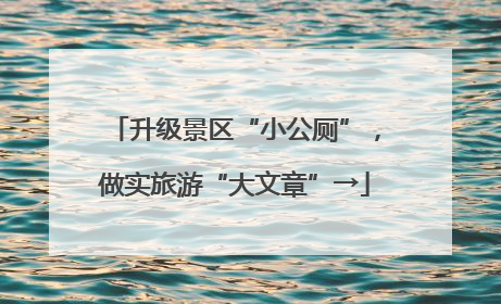 升级景区“小公厕”，做实旅游“大文章”→