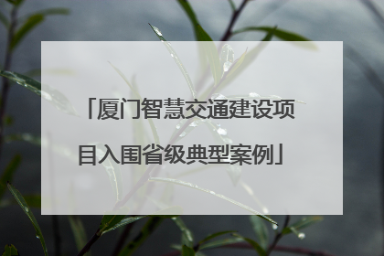 厦门智慧交通建设项目入围省级典型案例